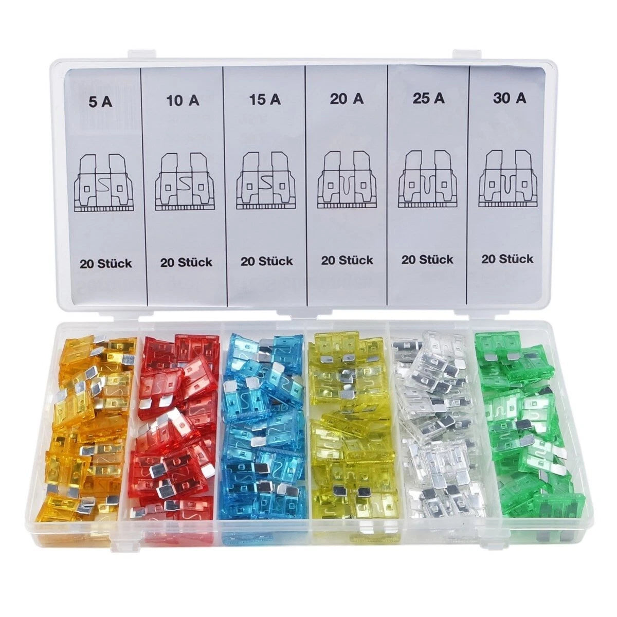 120 Pcs Blade Fuse Assortment Kit for Auto Truck
