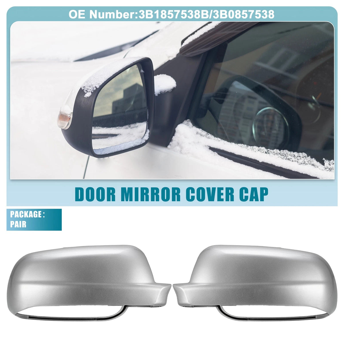 Rearview Mirror Cover Pair Replacement for VW Jetta (2011–2018)