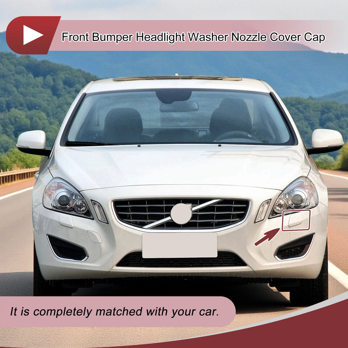 Front Left Bumper Trim Nozzle Cover No.39802681 for Volvo S60 (2011–2013) Black