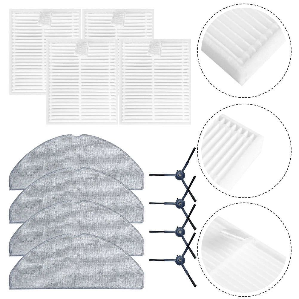 Replacement Side Brush Filter and Mop Cloth Kit for Conga 8490 (2019–2023)