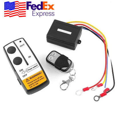 Wireless Winch Dual Remote Switch Control Kit for Universal 12V Trucks/ATVs