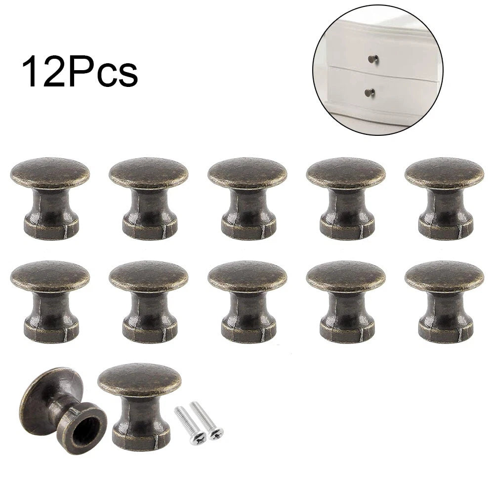 12Pc Vintage Pull Handle Knob Set for Cabinet Drawer Door (Universal)