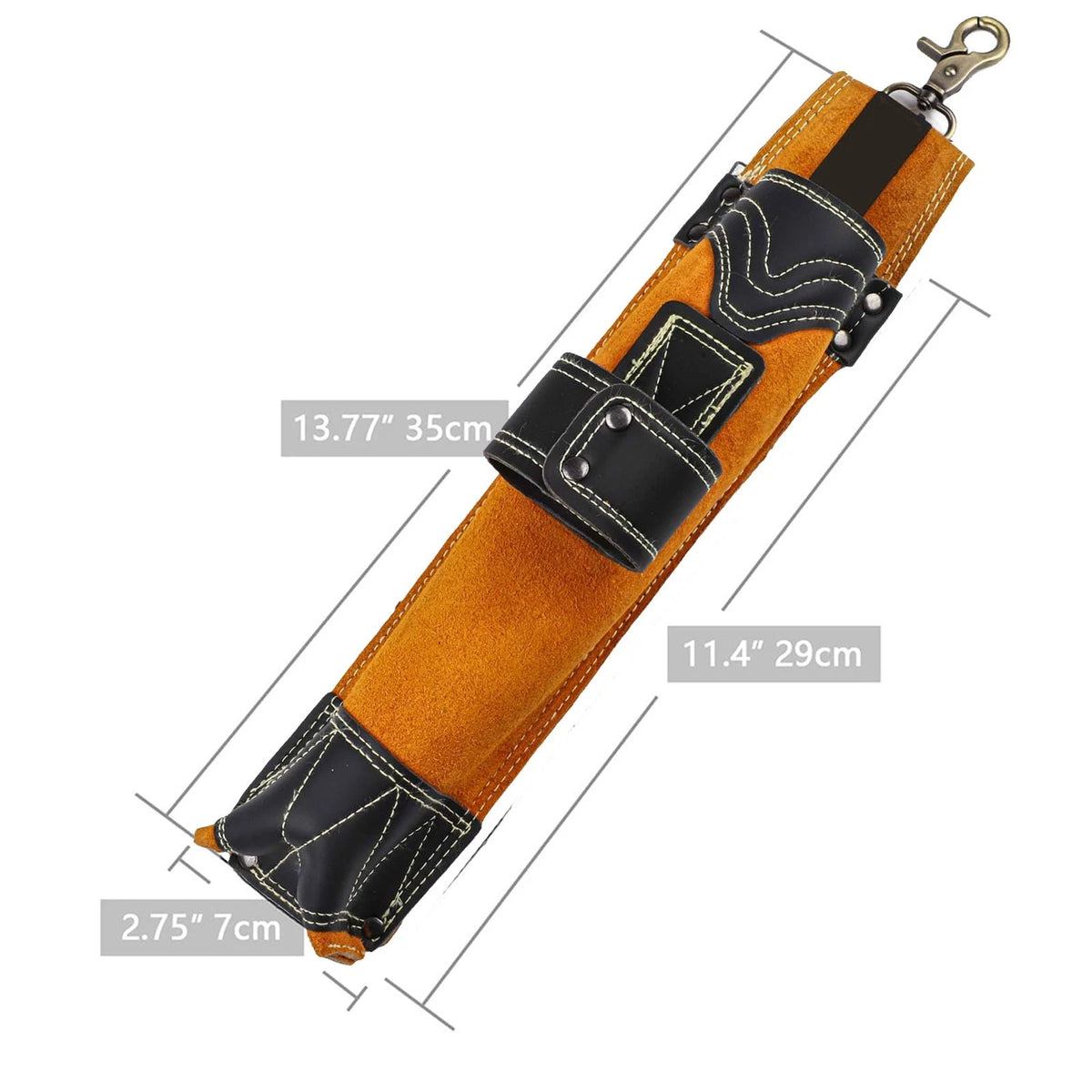 Cowhide Leather Welding Rod Bag for 14 Inch Rods - Reinforced Stitching