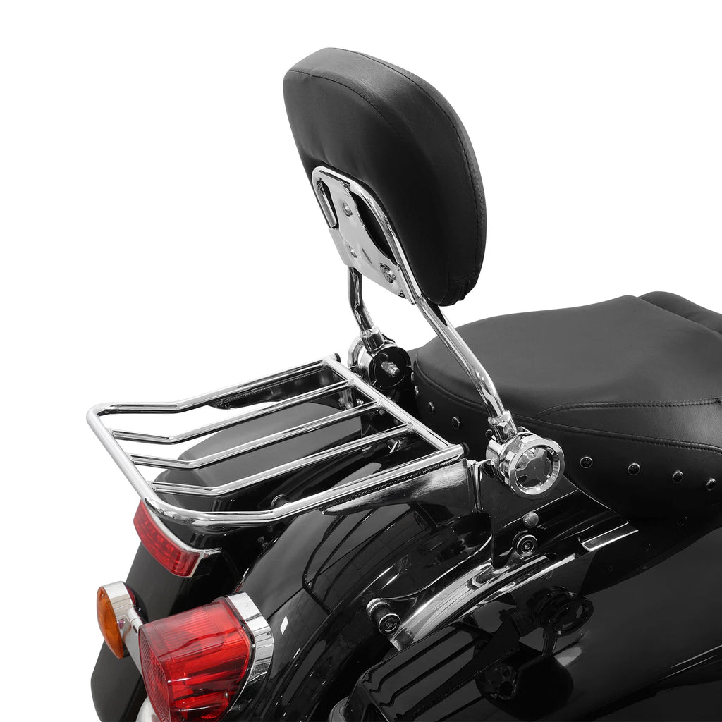 Adjustable Backrest Sissy Bar & Luggage Rack for Harley Touring Glide (2009–2025)