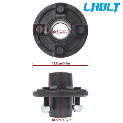 2X BT8 Spindle Trailer Hub Kit for 4 on 4" Bolt Circle (2000lbs)