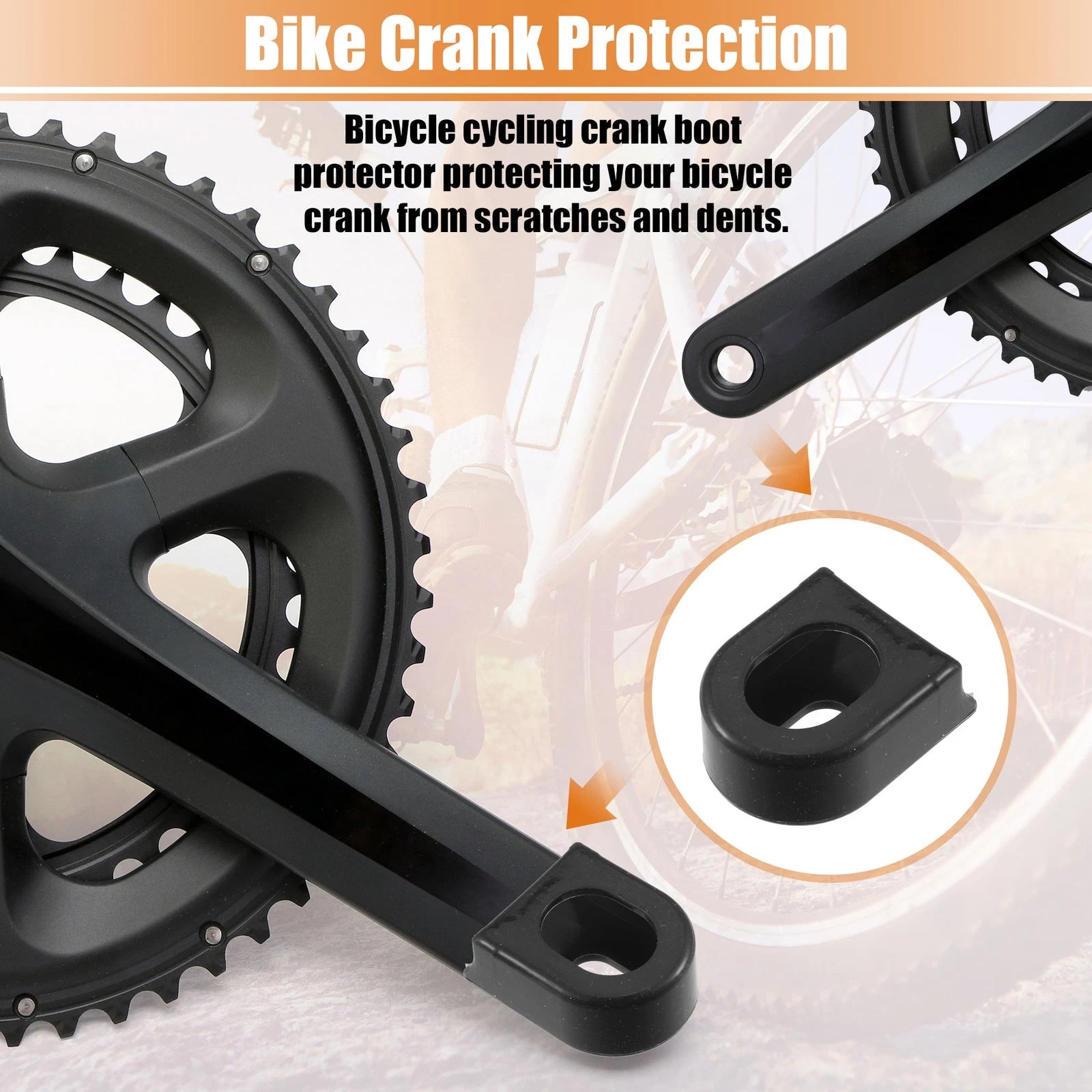 2pcs Bicycle Crank Boot Protector Silicone Replacement for Bike Cycling (—)