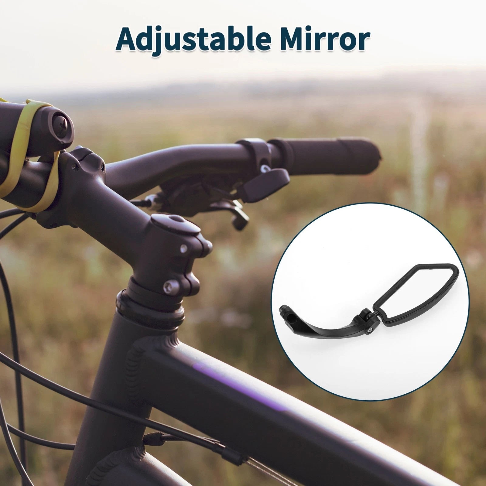 Rearview Bicycle Mirror 11.2x4.5cm Left for Mountain Road Bike (1Set)