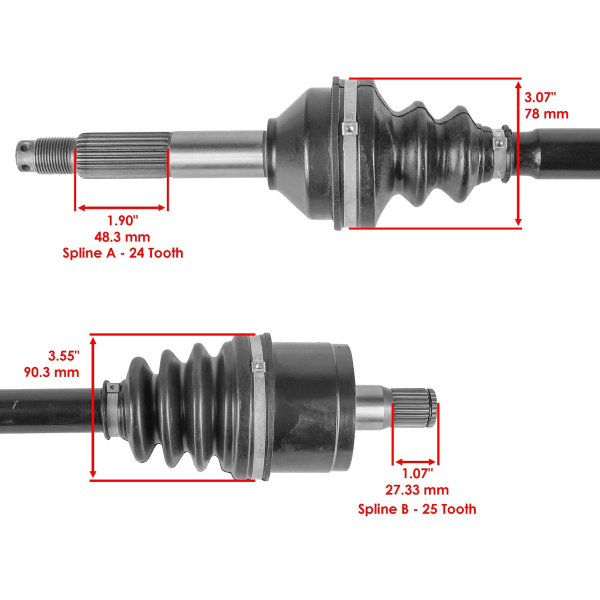 CV Joint Axles Rear Left Right Replacement for Kawasaki Teryx 750 (2008–2011)