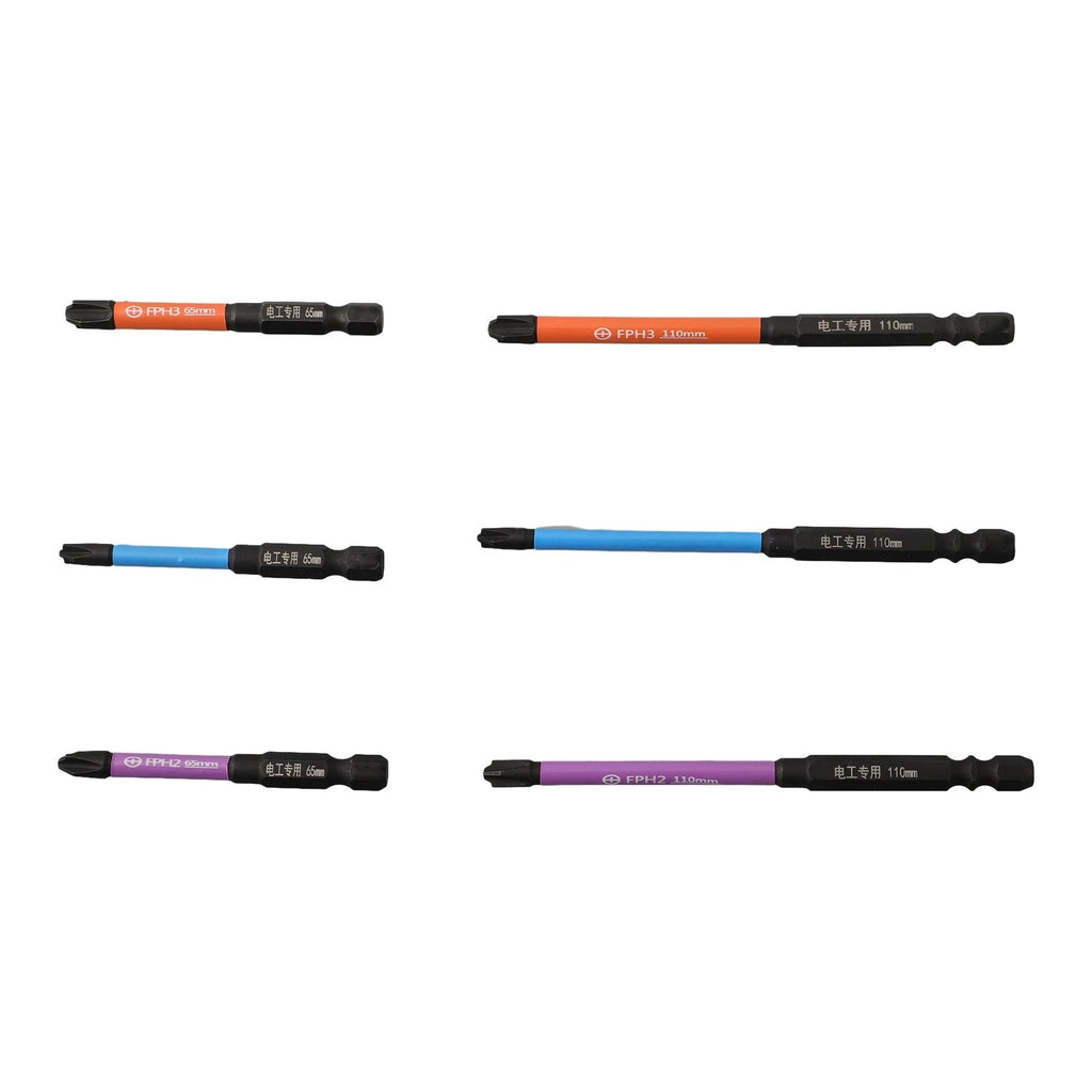 6x Screwdriver Bits PH1/PH2 for Electrician Tools