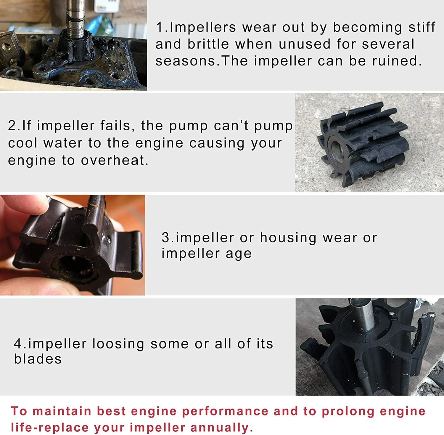 Water Pump Impeller Kit for Evinrude Johnson 20-35 HP Outboard (Replaces 393630)