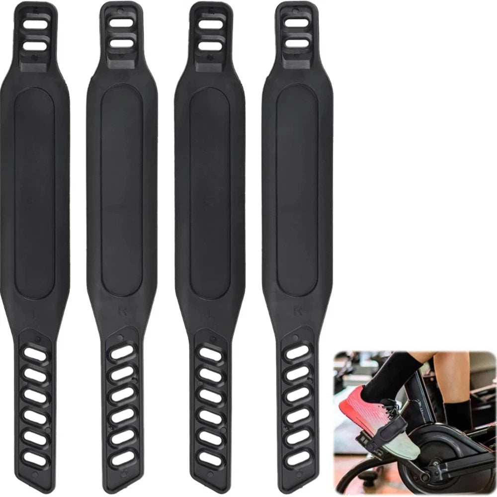 2 Pairs Adjustable Bicycle Pedal Straps for Exercise Bike