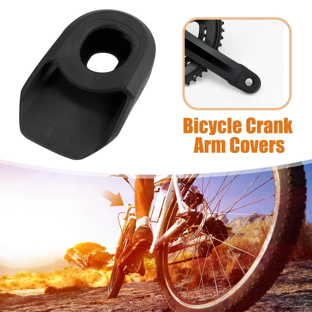 Bike Crank Boot Cover Protector Set for Soft Plastic Bicycle Cycling (Black) (2)