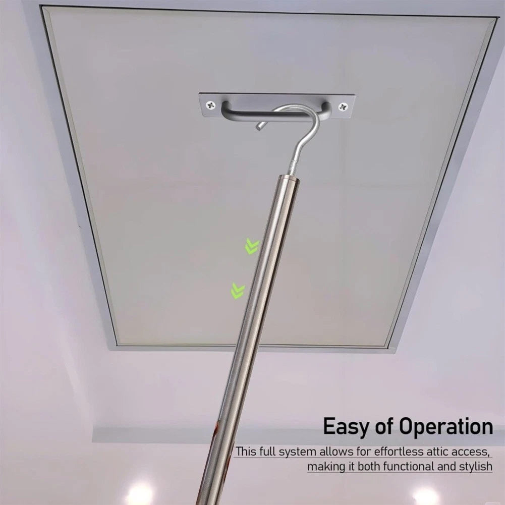 Stainless Steel Loft Ladder Pull Down Kit with Hooks for Home Use
