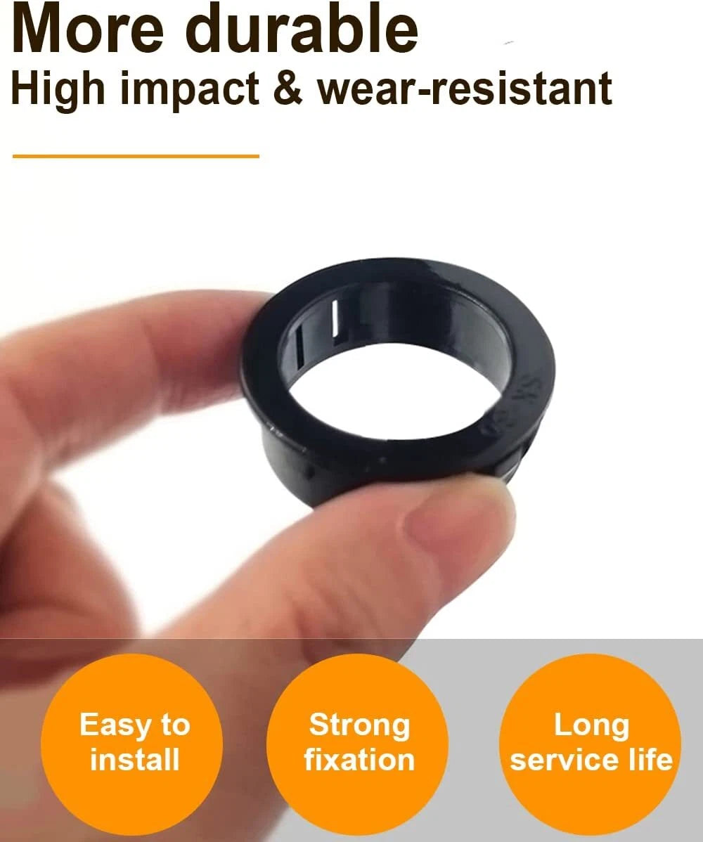 160PCS Cable Snap Bushing Grommet for Universal Applications (Black)