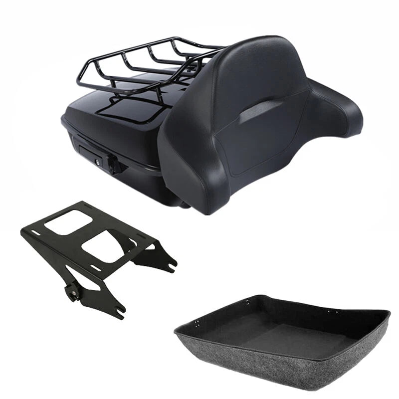 Chopped Trunk Backrest Pad Mount Rack for Harley Road Glide (2014–2026)