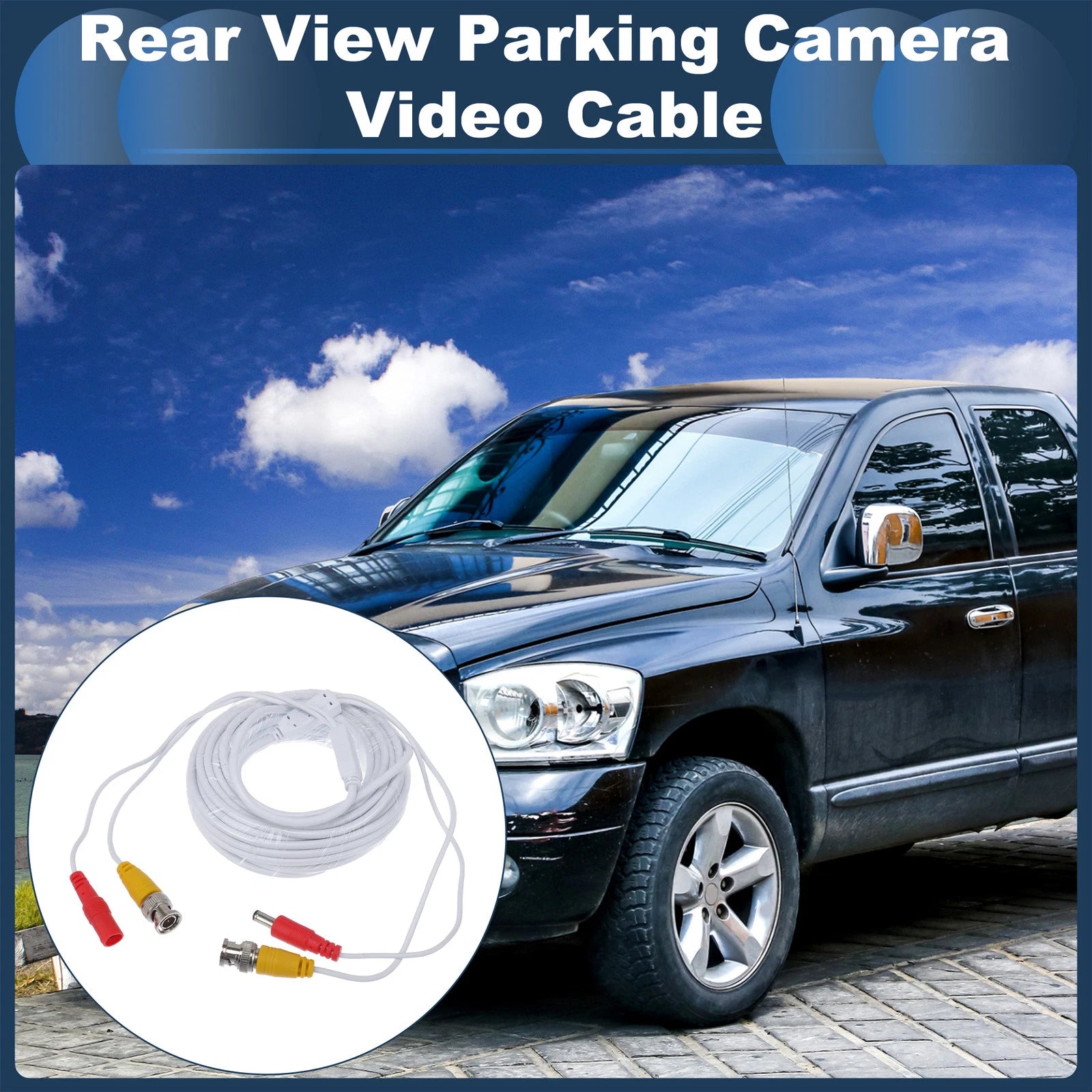 Reverse Rear View Parking Camera Video Cable BNC+DC for Universal (10M)