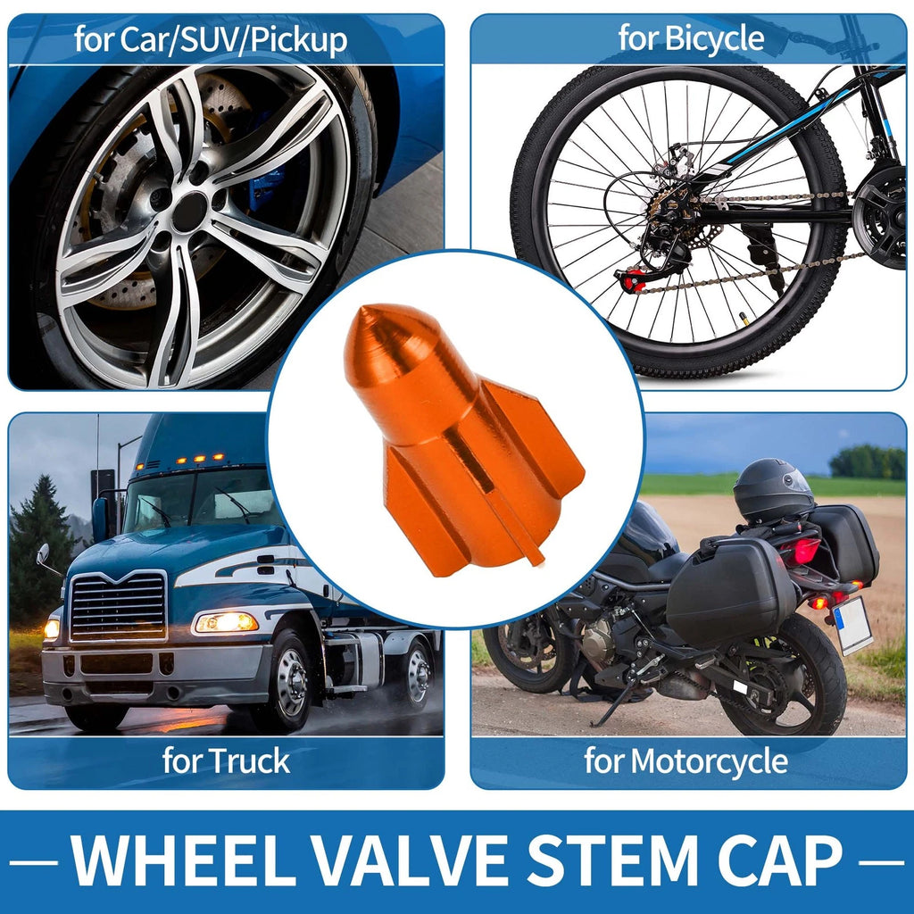 Valve Stem Caps 16x27mm Replacement for Car SUV Bike RV (4 Pack)