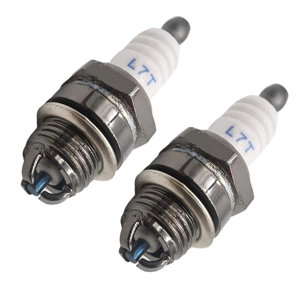 2Pcs 3 Prong Spark Plug L7TC For 2-Stroke Engine Chainsaw Lawn Mower Leaf Blower