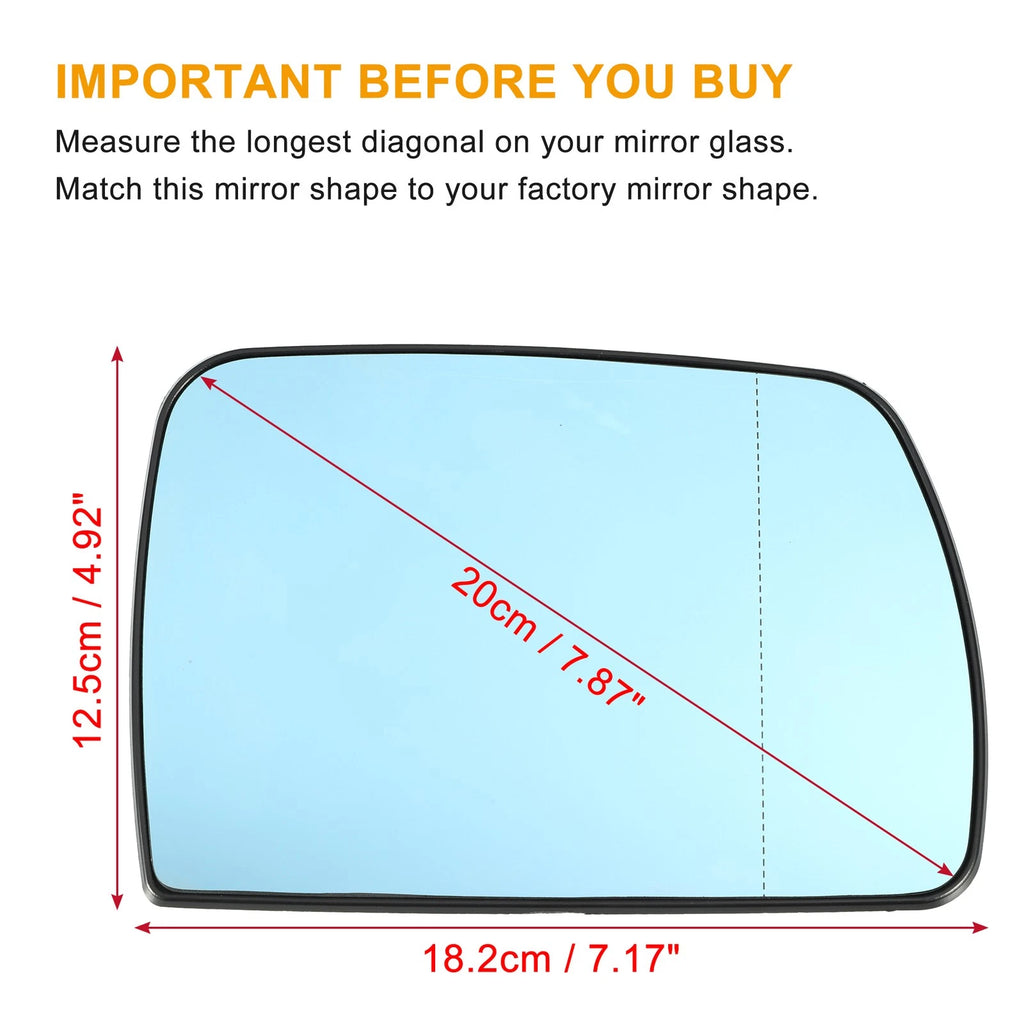 Right Side Mirror Glass Replacement for BMW X5 and Land Rover (2000–2006)