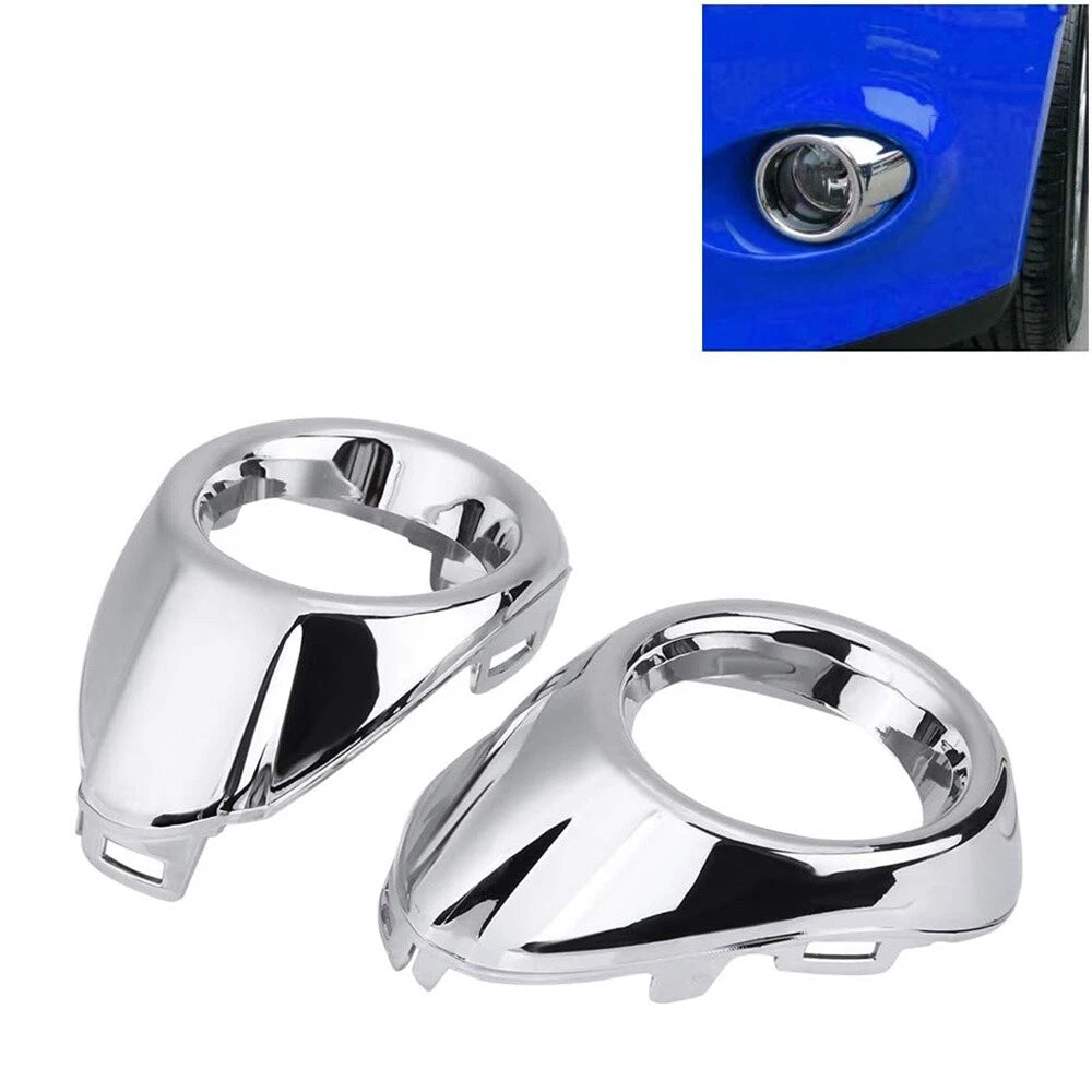 2Pcs Front Fog Light Lamp Cover Chrome Ring Trim for Ford Focus (2012–2014)