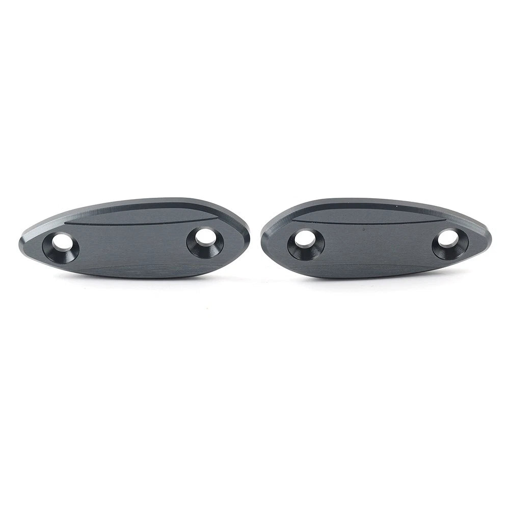 Motorcycle Mirror Block Off Base Plates Titanium For Kawasaki ZX6R 09-2012 Ninja