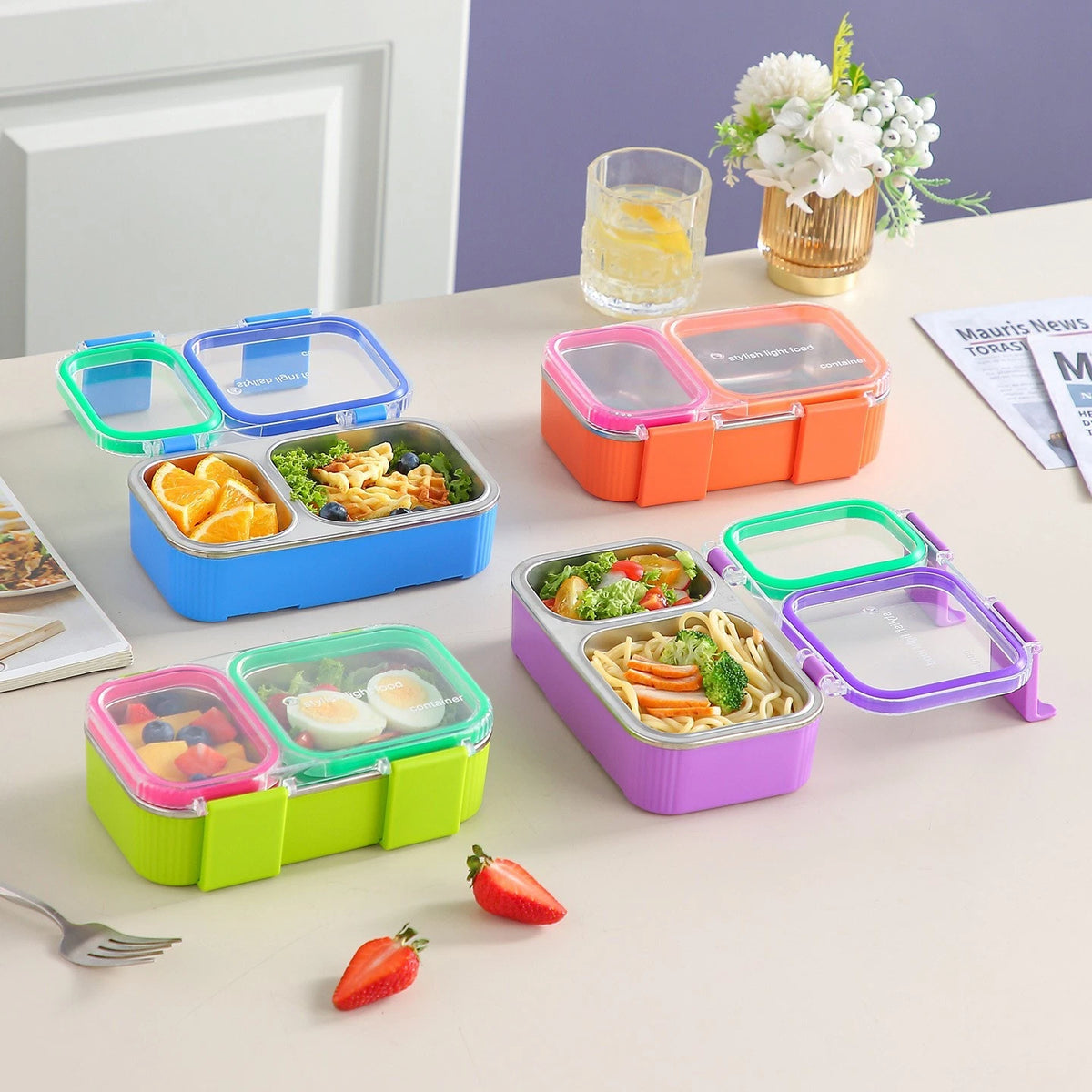 480ml Lunch Box for Automotive Use (304 Stainless Steel, Leakproof)