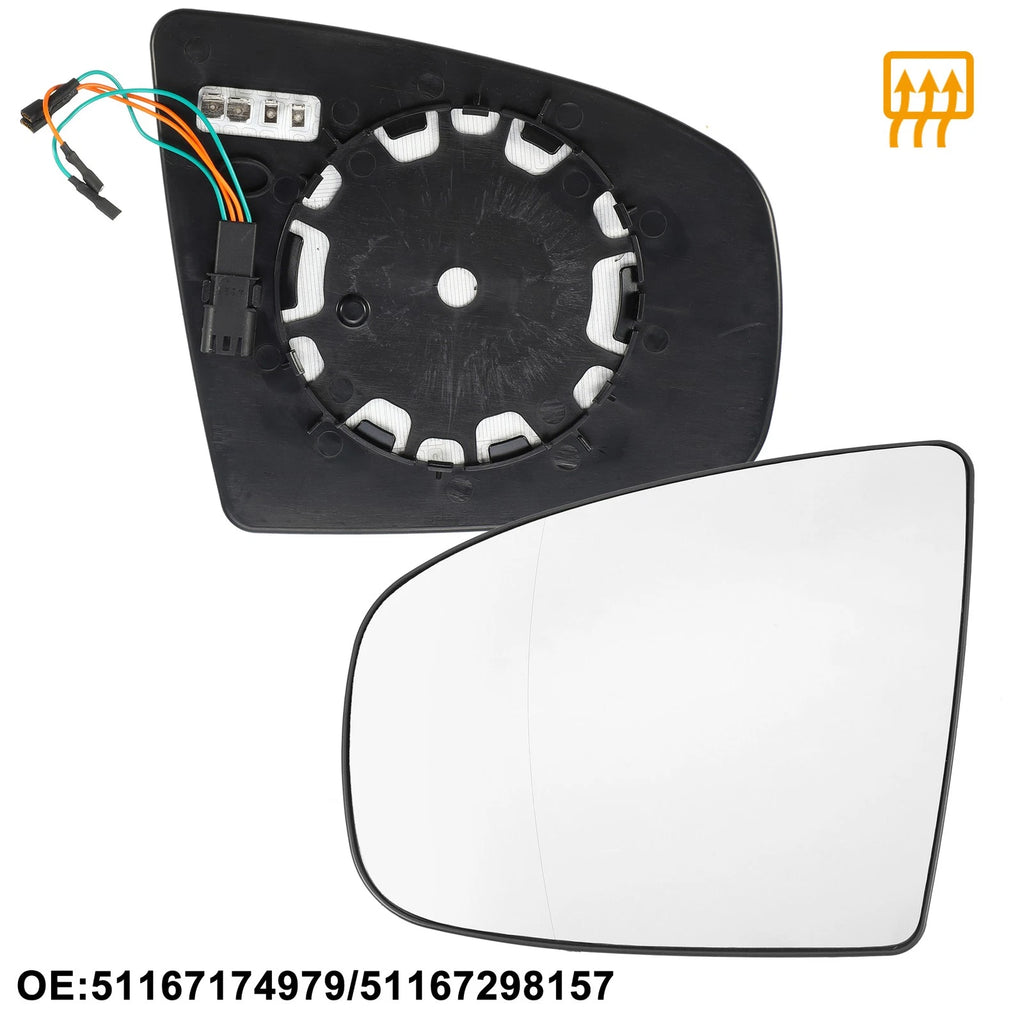 Left Side Heated Mirror Glass Replacement for BMW X5 X6 (2014–2018)