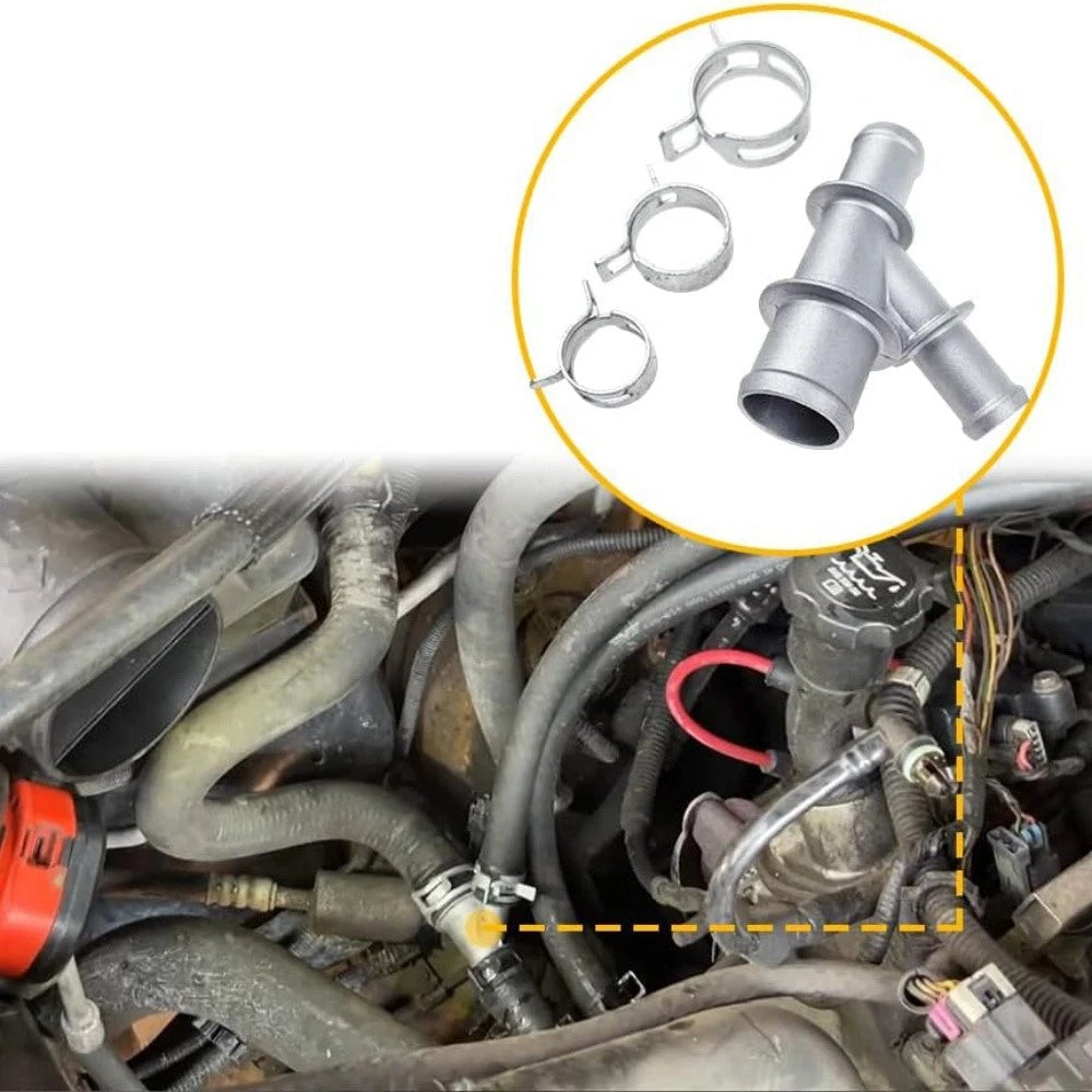 Aluminum Coolant Hose Junction Connector for Chevrolet Silverado 1500 2500 Tahoe (2007–2014)