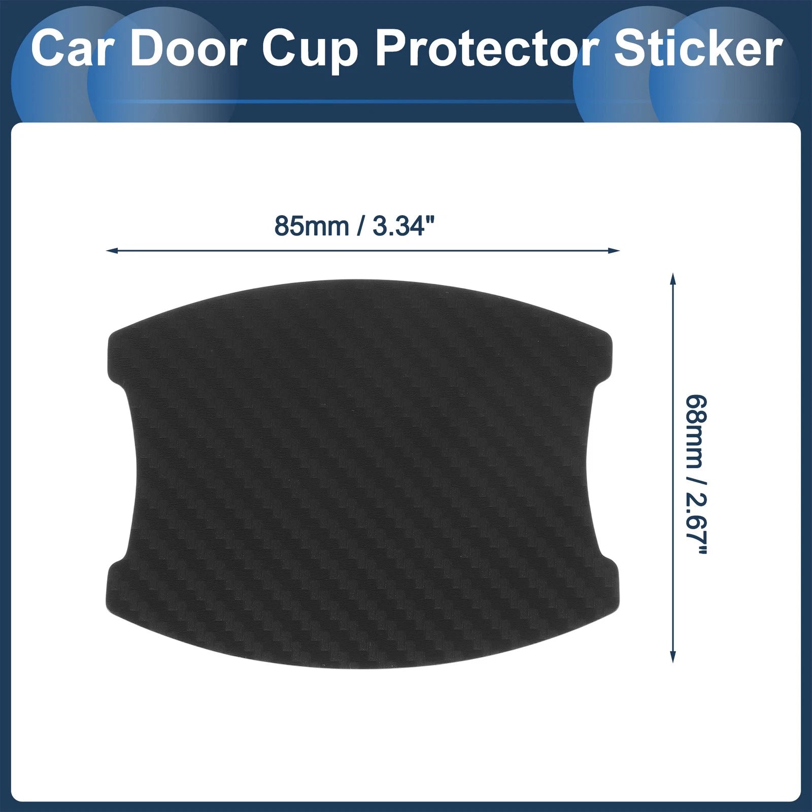 3D Car Door Handle Scratch Protector for Universal Vehicles (68x85mm)