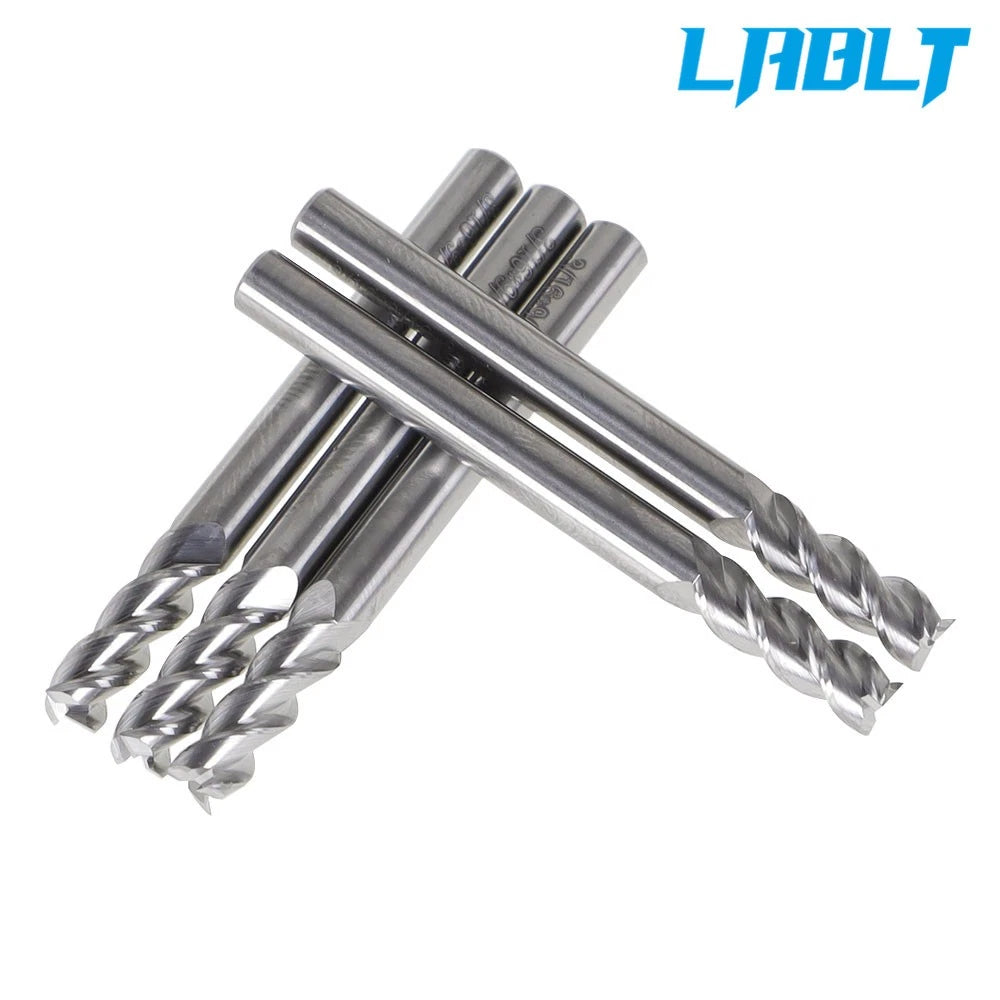 5 Pack 3/16" 3 Flute Carbide End Mill for