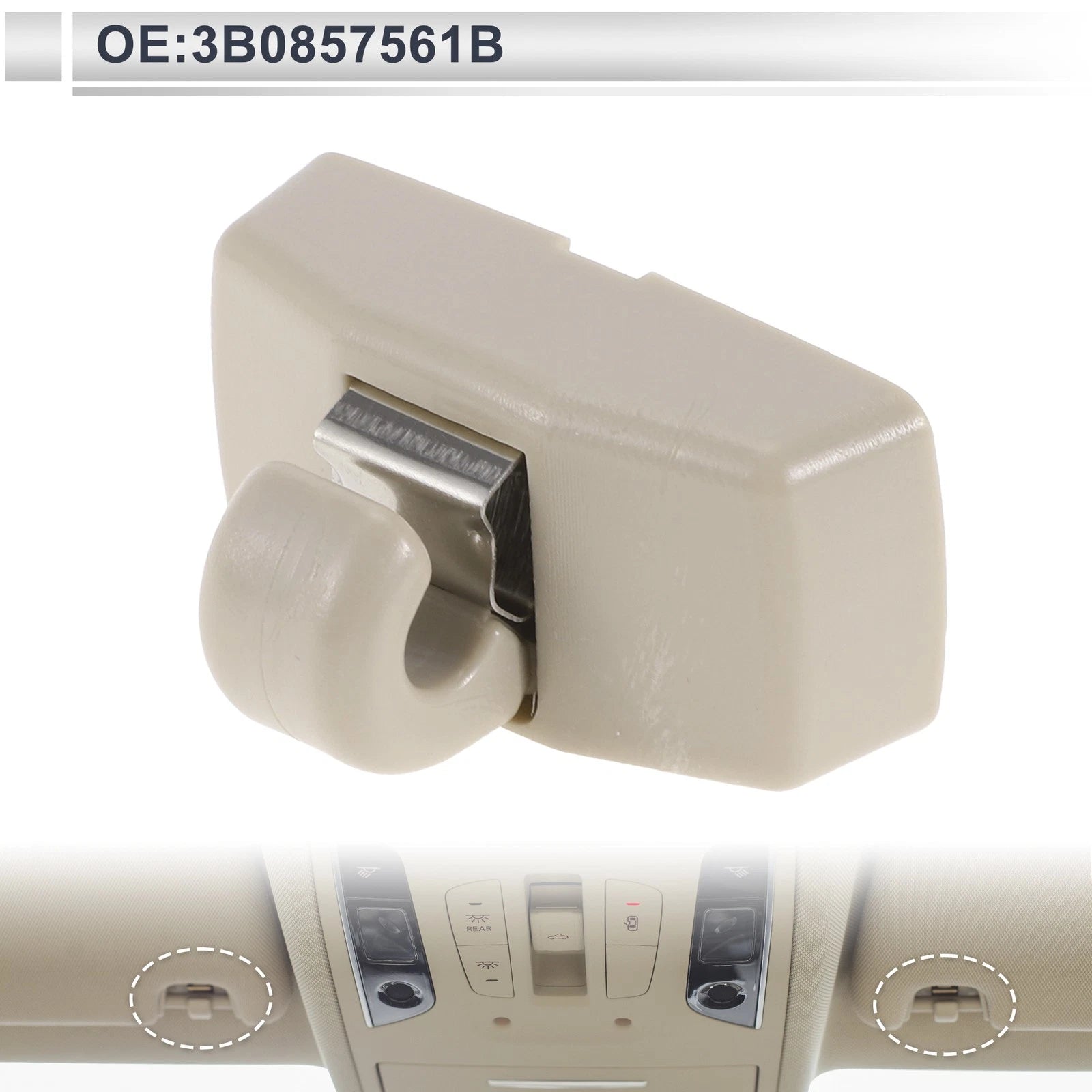 Sun Visor Clip Holder Replacement for Volkswagen Bora Caddy Golf Mk4 (1999–2006)