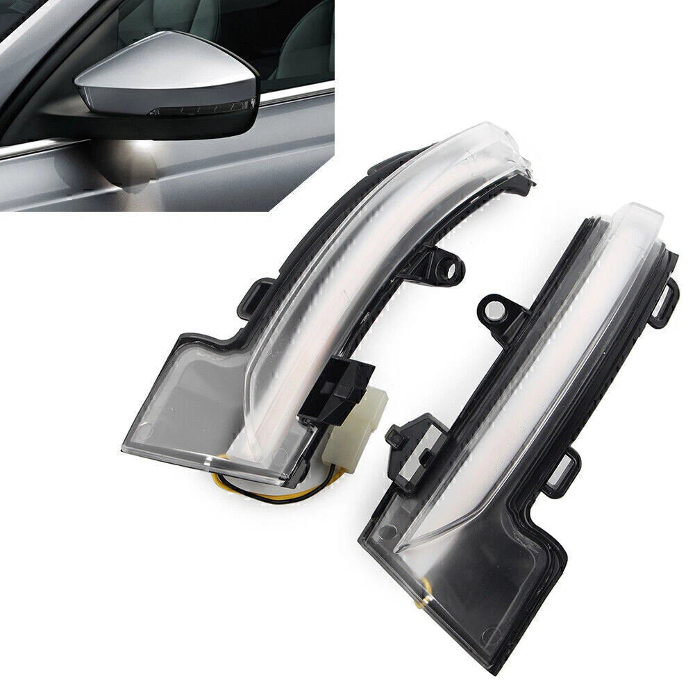 Clear LED Dynamic Turn Signal Side Mirror Light for Skoda Octavia MK3 (2013–2018)