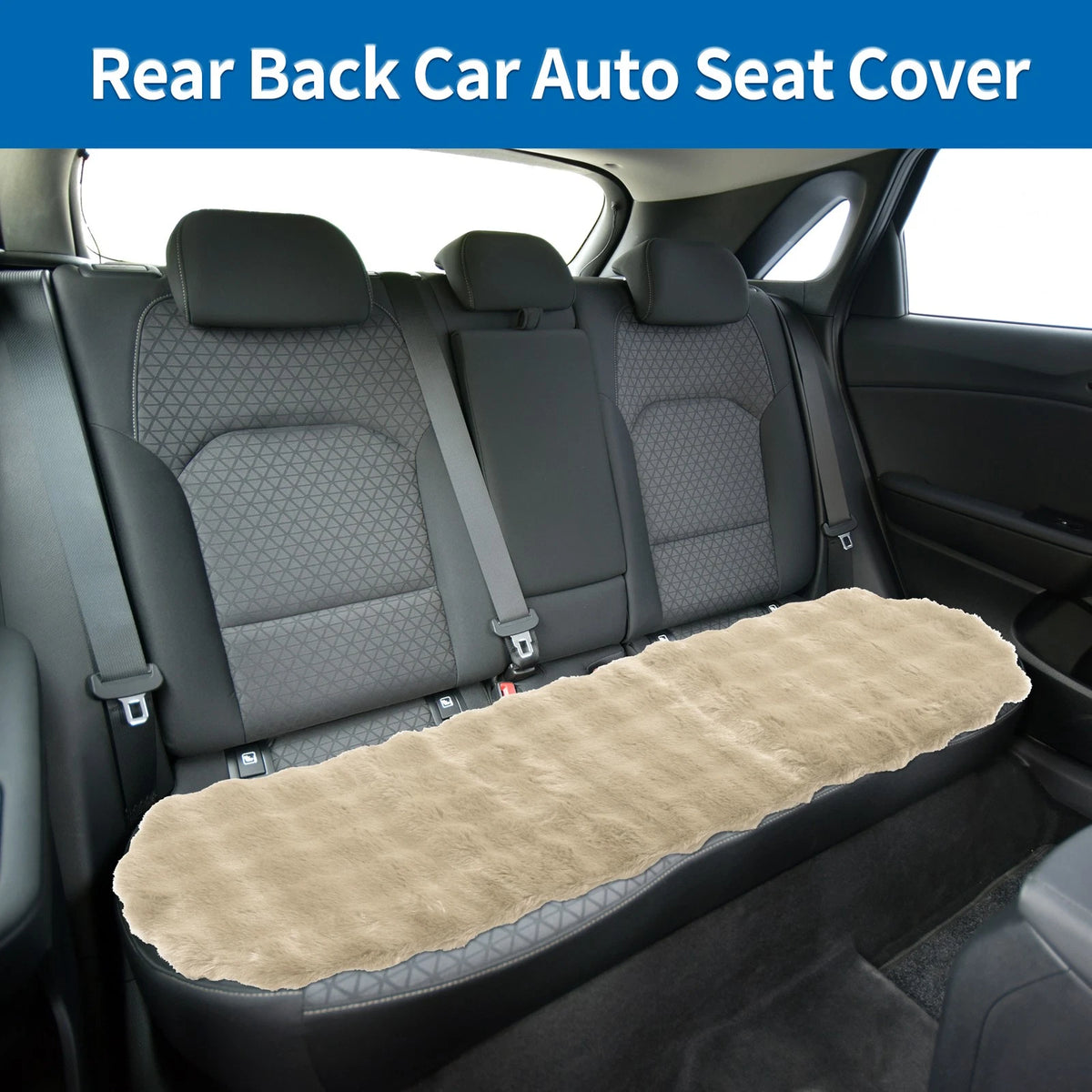 Back Seat Cover for - Khaki Bubble Fleece Protector