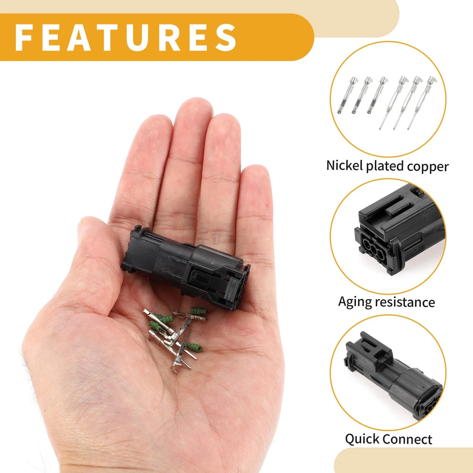 3 Pin Crankshaft Position Sensor Connector Plug for Toyota