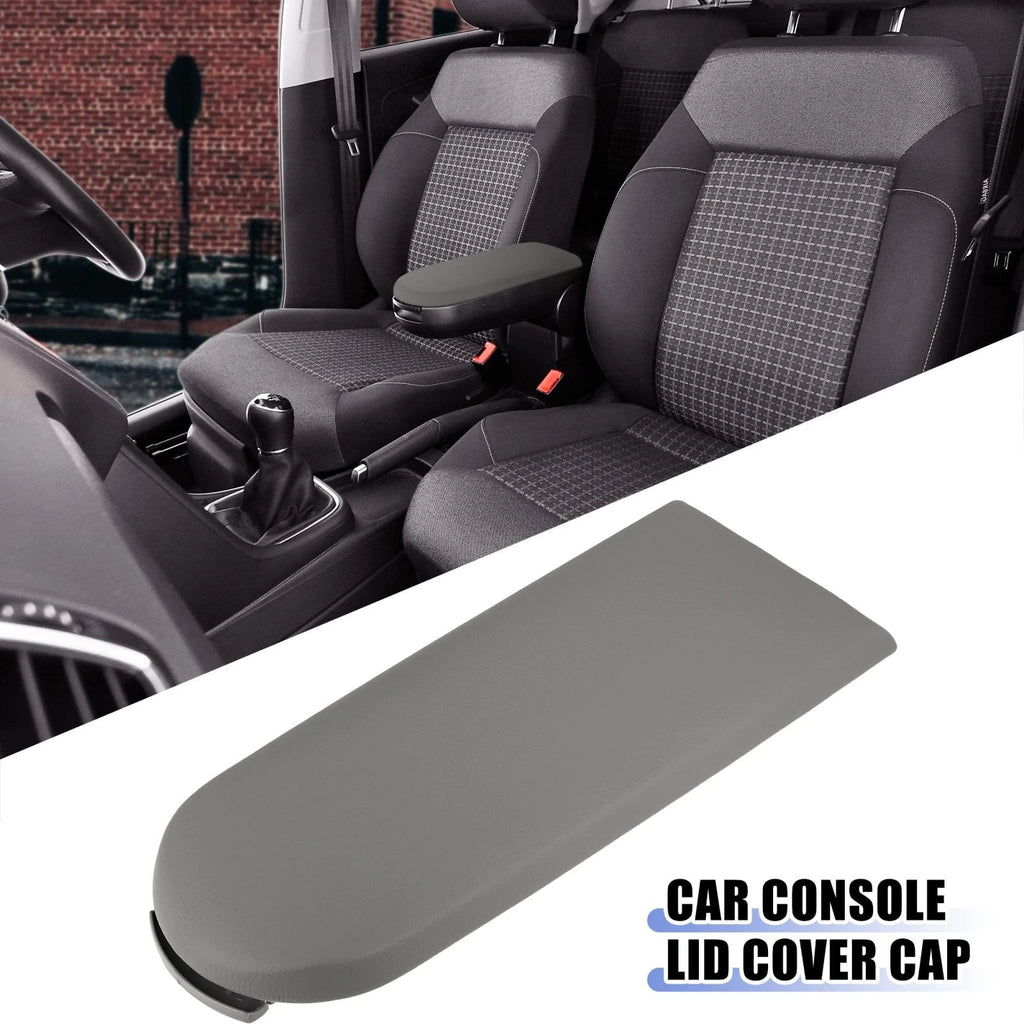 Center Console Armrest Cover for VW Jetta Golf Grey PU Leather Plastic (2011–2024)