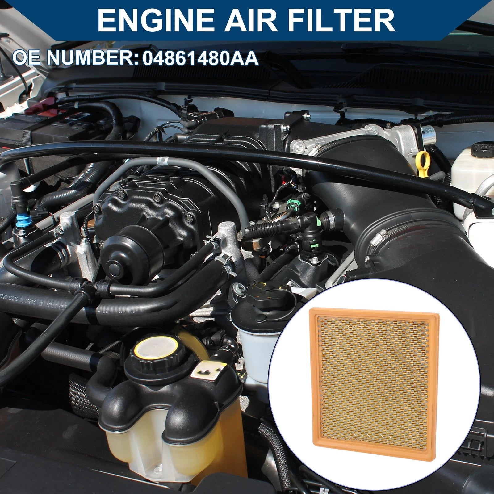 Engine Air Filter Replacement for Dodge Caravan 2.4L 3.3L (2001–2007)