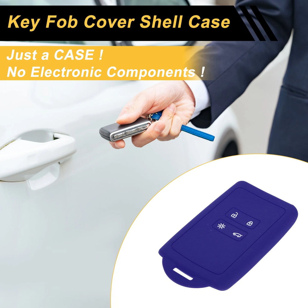 Blue TPU Car Key Case for Renault Clio (2012–2019)
