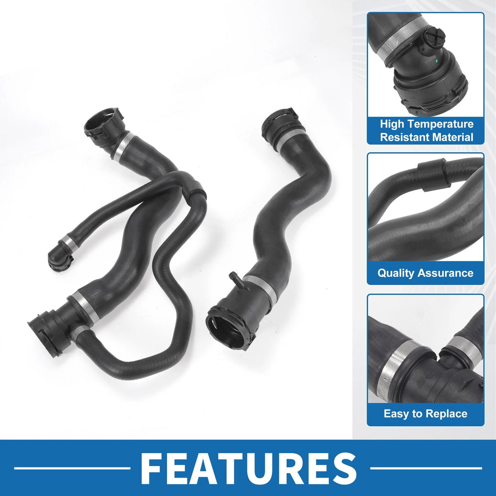 Engine Radiator Hose Set Replacement for BMW 528i 2.0L (2012–2016) Rubber