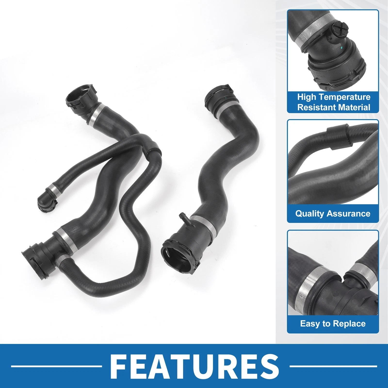 Engine Radiator Hose Set Replacement for BMW 528i 2.0L (2012–2016) Rubber