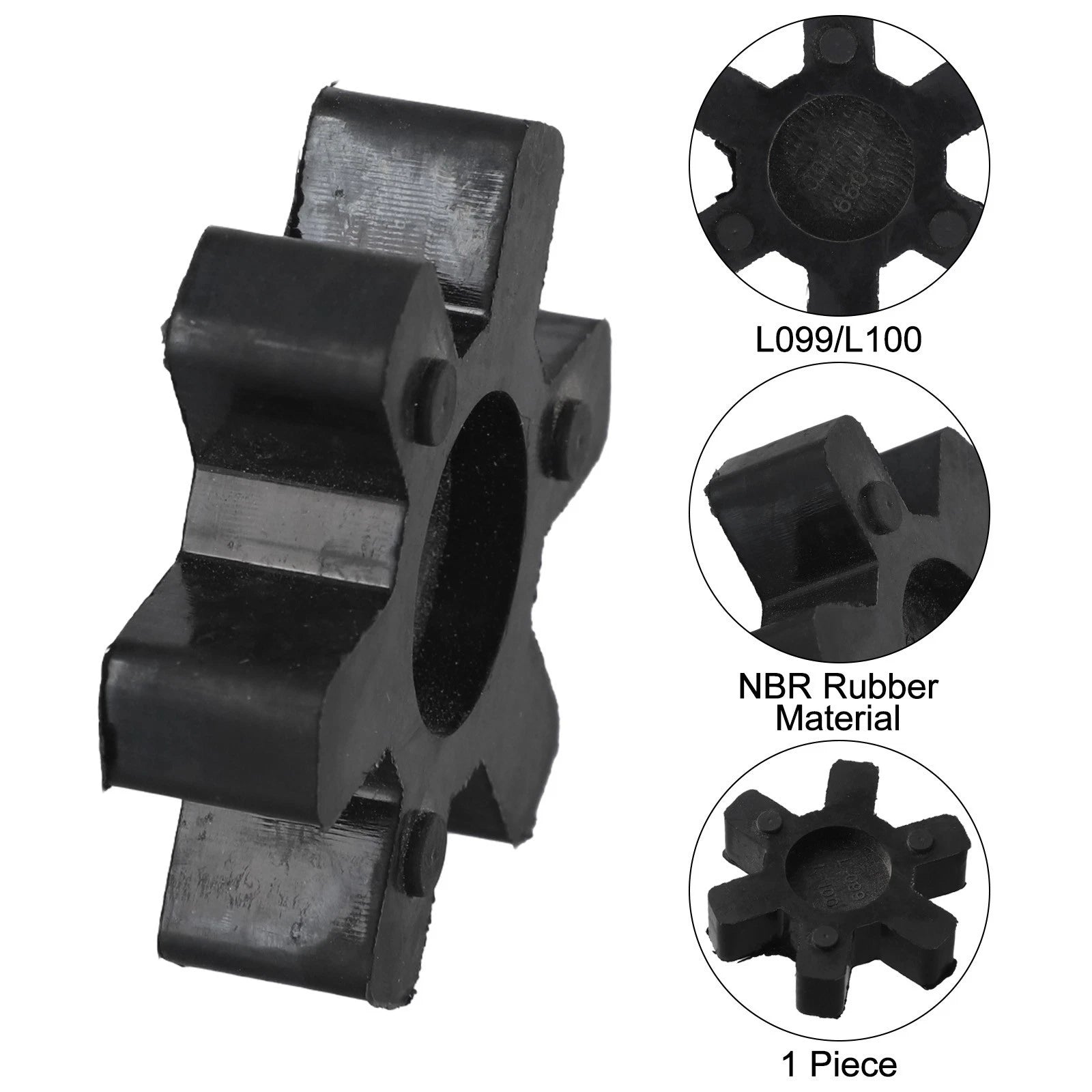 Jaw Coupling with Rubber Center Insert for Efficient Transmission (L099/L100)