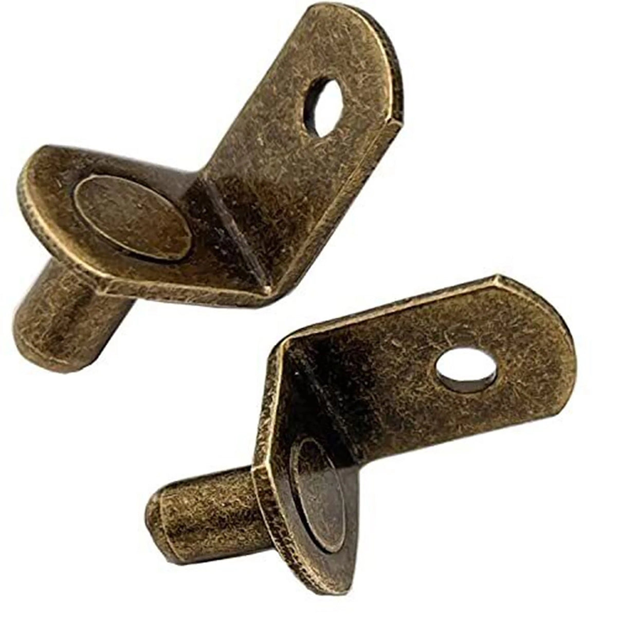 40x Bronze L-Shaped Support Pins for Cabinets (1/4 Inch Holes)
