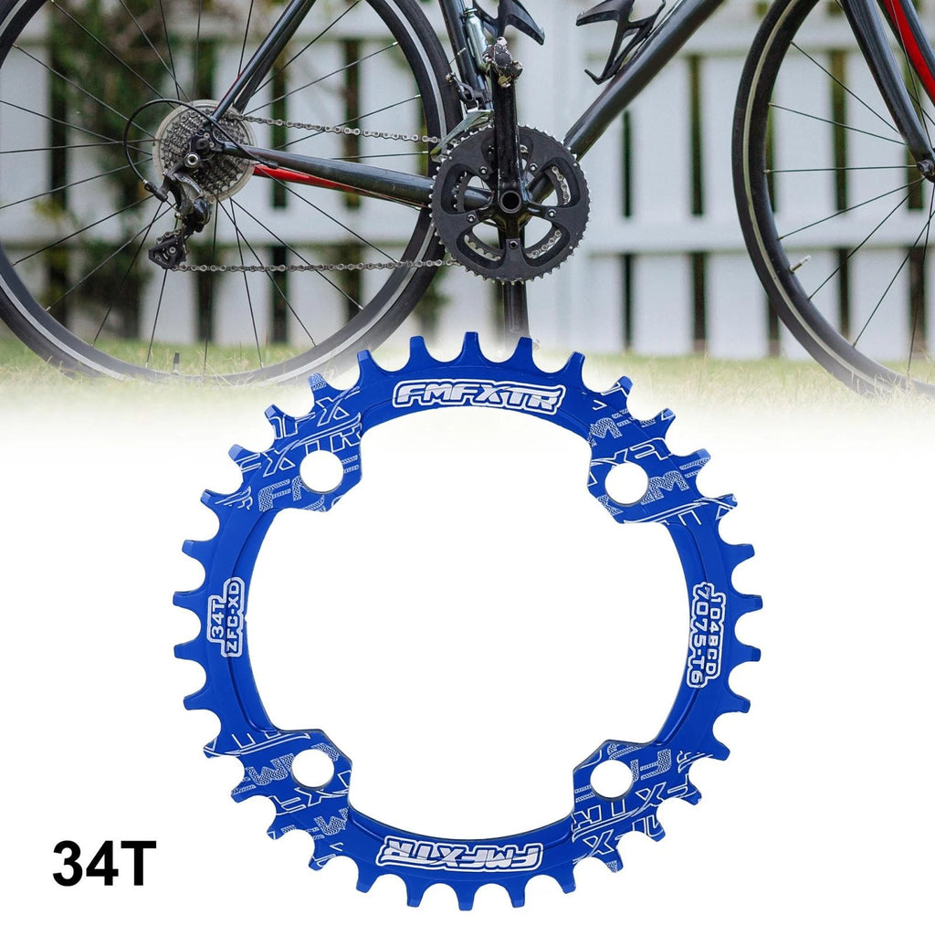 34 Teeth Narrow Wide Chainring for Bicycle 104mm Crankset Blue (104mm)