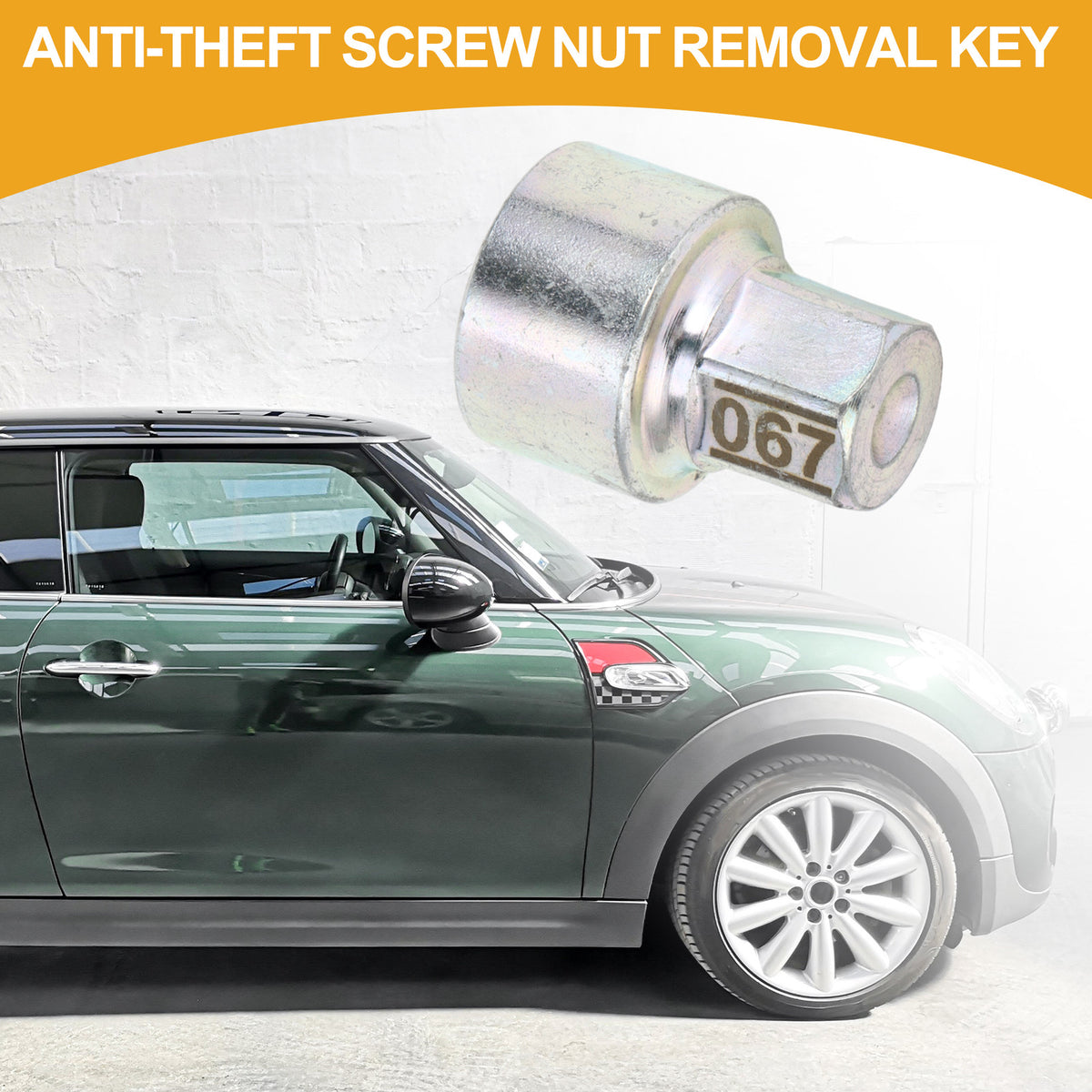 Wheel Lock Lug Nut Removal Key Socket for BMW Mini Cooper (2002–2024)