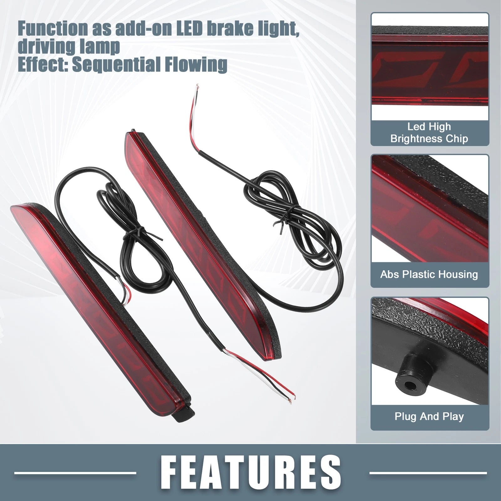 Rear Bumper Reflector Fog Light for Toyota Camry Red Replacement (2007–2011)