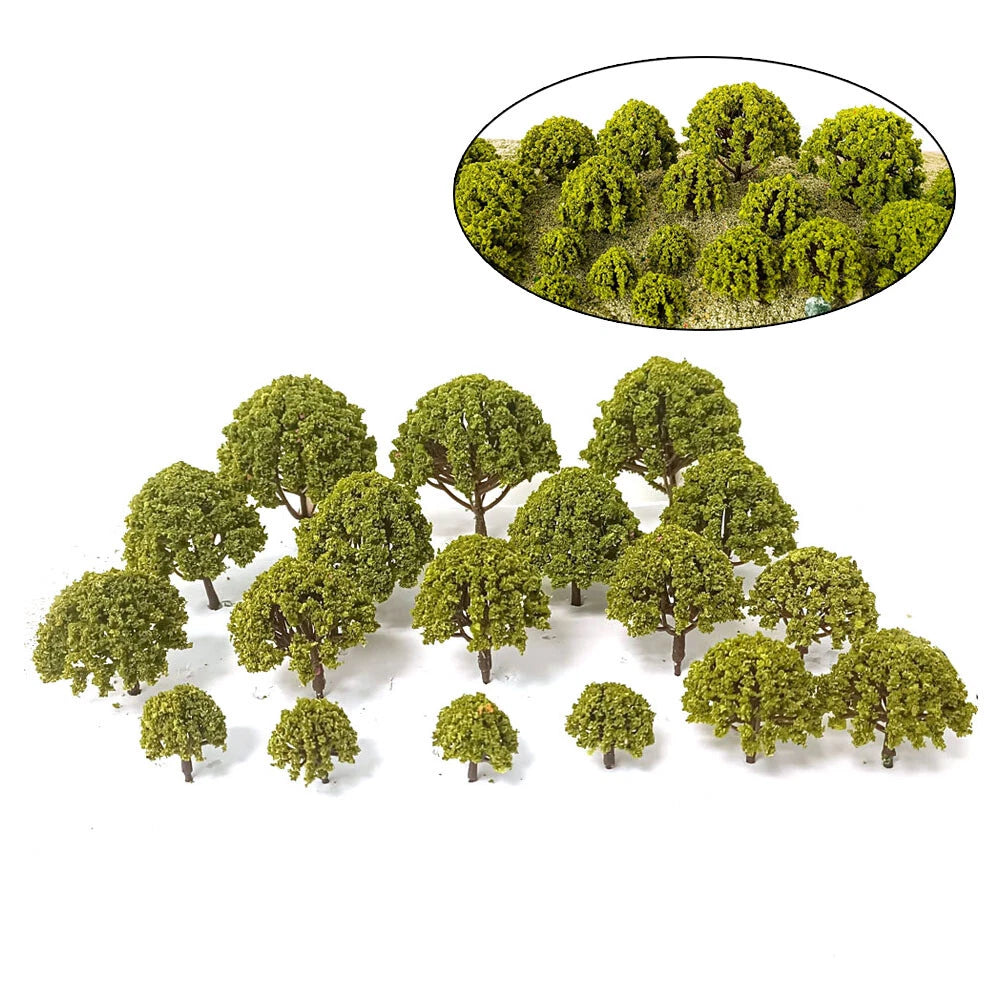Set of 12 Model Trees for Train Railroad Diorama Garden Park Scenery 1.18"-3.14"