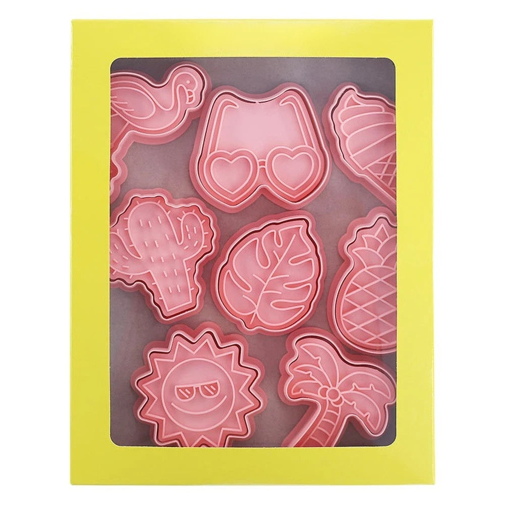 Set of 8 Summer Theme Biscuit Cutters for Kitchen Baking Tools