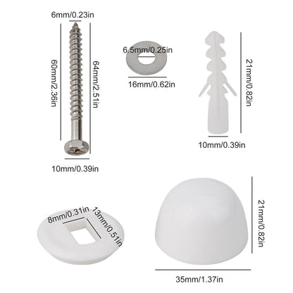Screws and Cap Set for Securing Toilets to Any Flooring Type