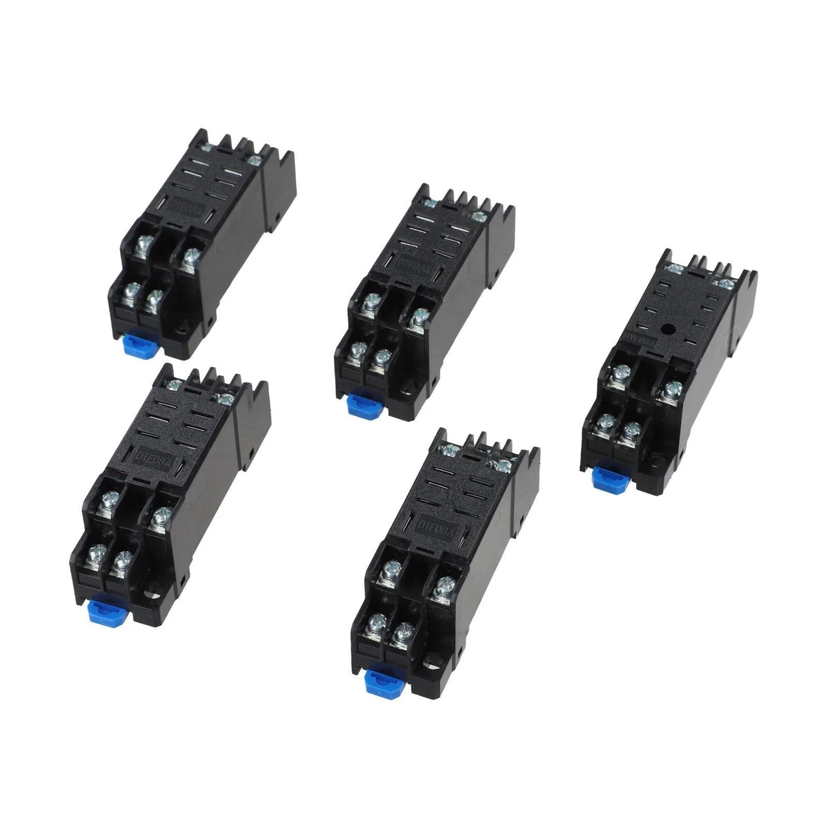 5 Pcs Relay Holder for 8 Pin Relays (DIN Rail Systems)
