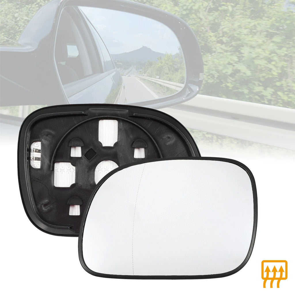 Rearview Mirror Glass Left Heated Replacement with Backing Plate for Dodge Caravan (2005–2020)
