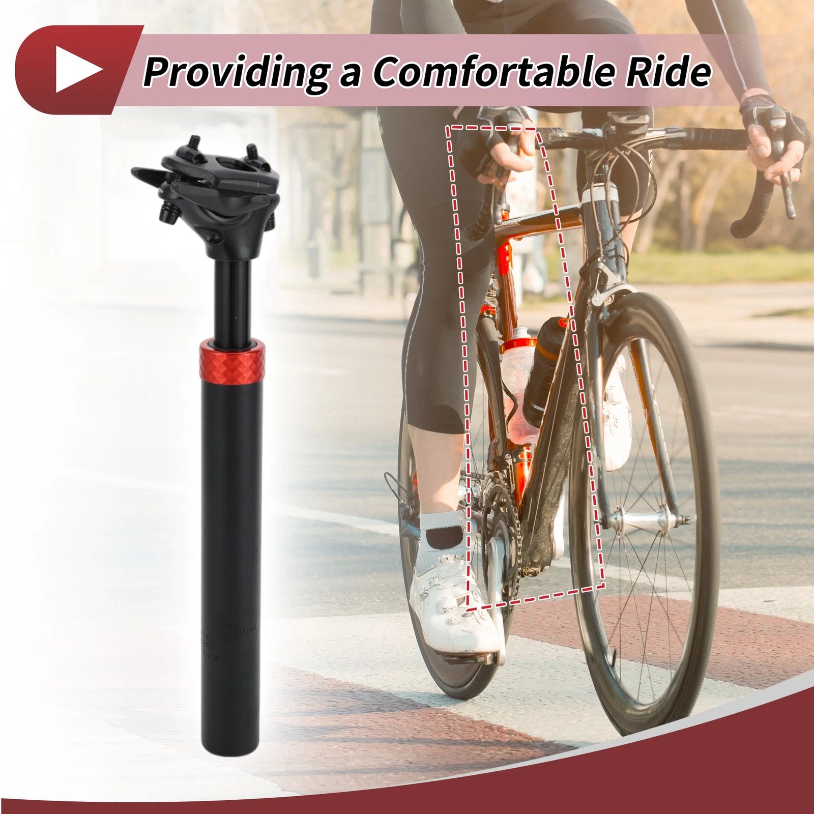 Suspension Seat Post 31.6x300mm Replacement for Bike Shock Absorber